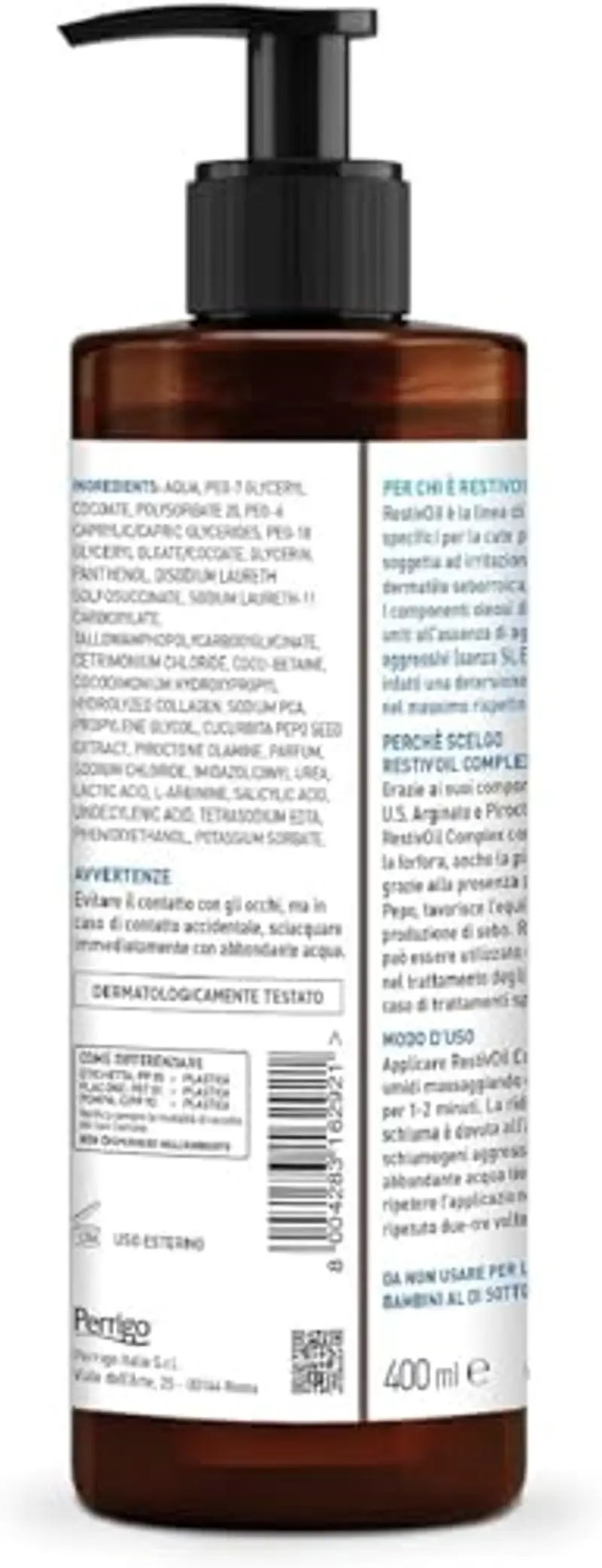 RestivOil Complex Shampoo Olio Antiforfora per Capelli da Normali a Grassi con Azione Antiseborroica e Anti Prurito, 400ml miniatura 2
