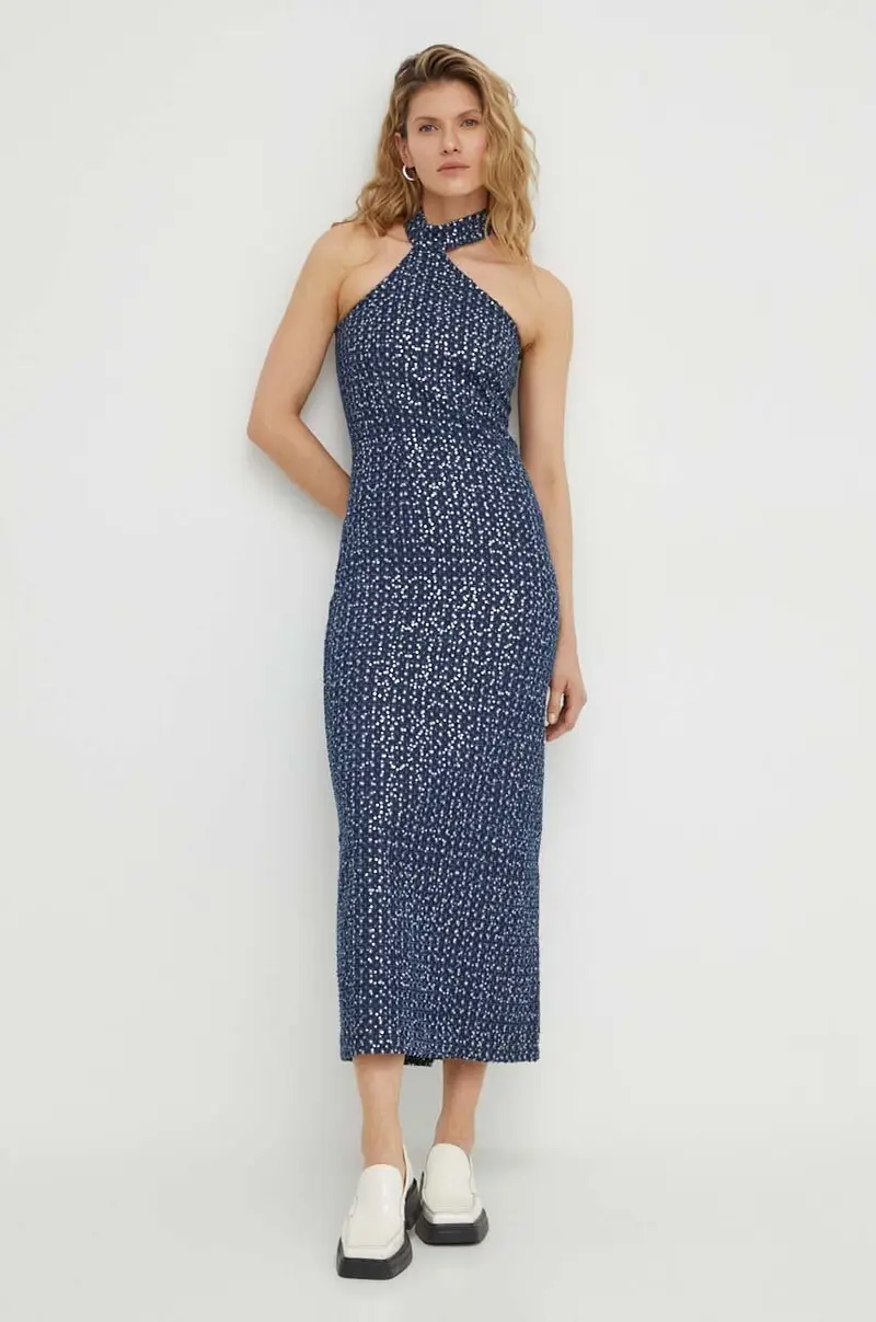 Résumé vestito in cotone colore blu navy