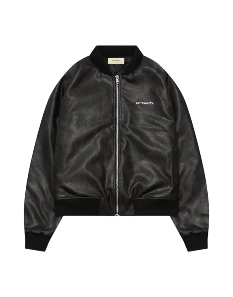 Bomber leather jacket giacca in ecopelle con effetto vintage - Brushed leather S