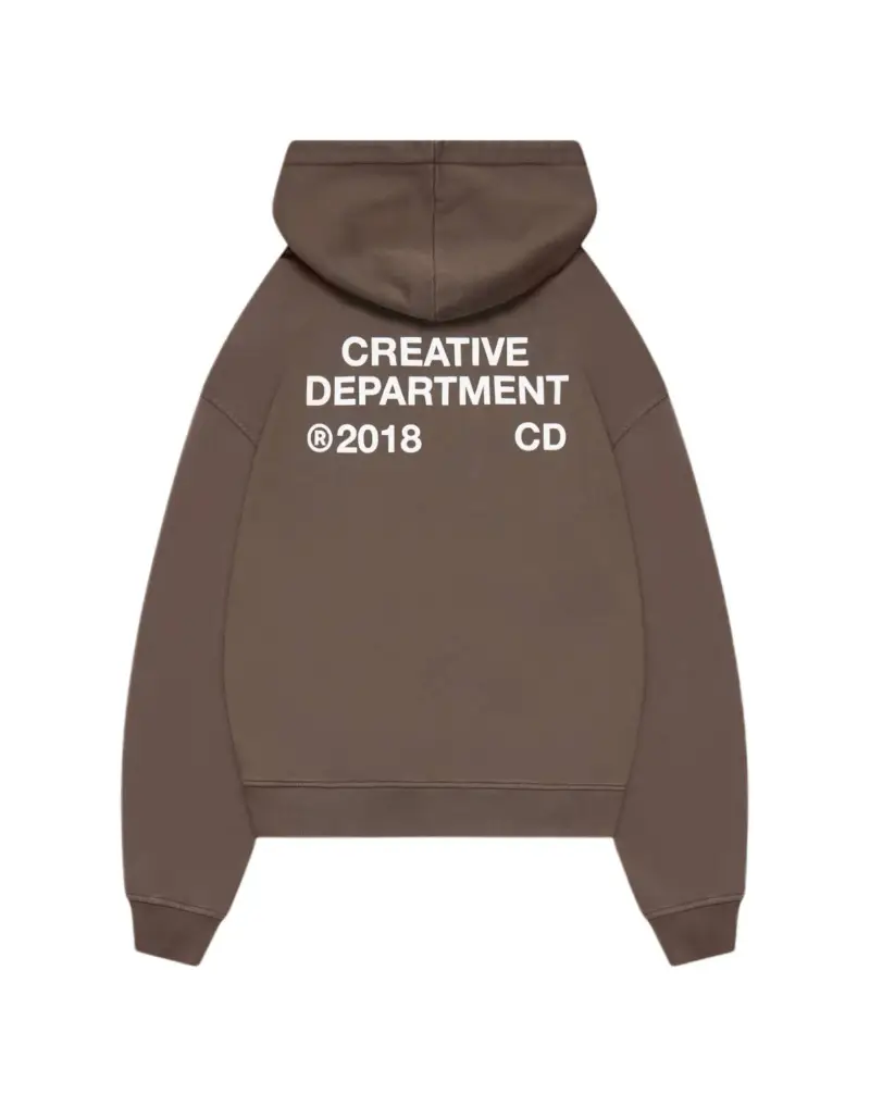 Creative dept Zip Hoodie felpa con cappuccio e zip cropped fit - Brown S