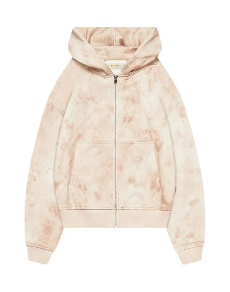 Deliria Zip Hoodie felpa con cappuccio e zip cropped fit - Sand S