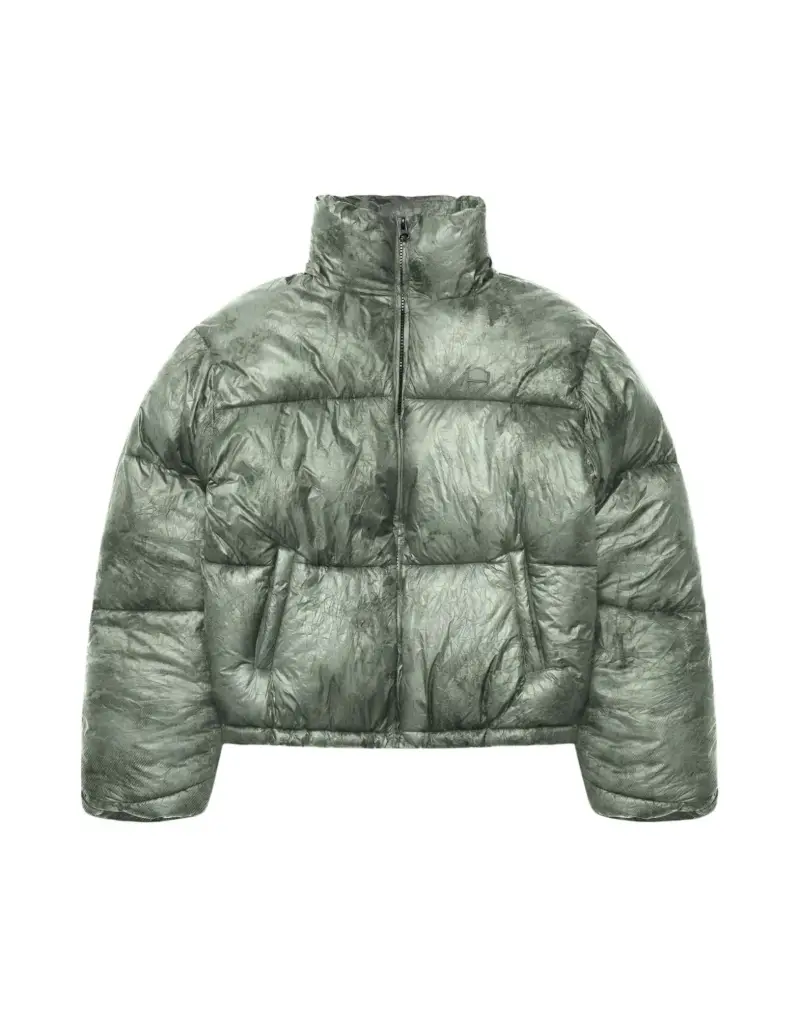 Wrinkled puffer jacket piumino invernale con cappuccio - Deliria green S