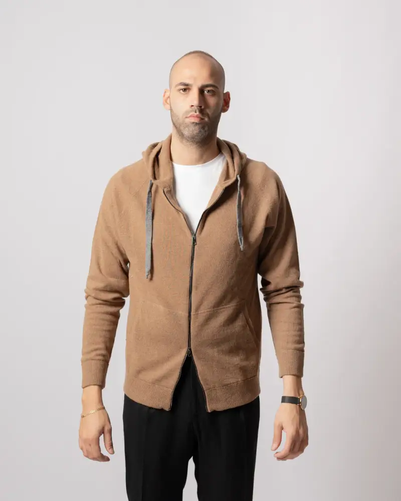 Felpa Full Zip Cammello Biscotto miniatura 2