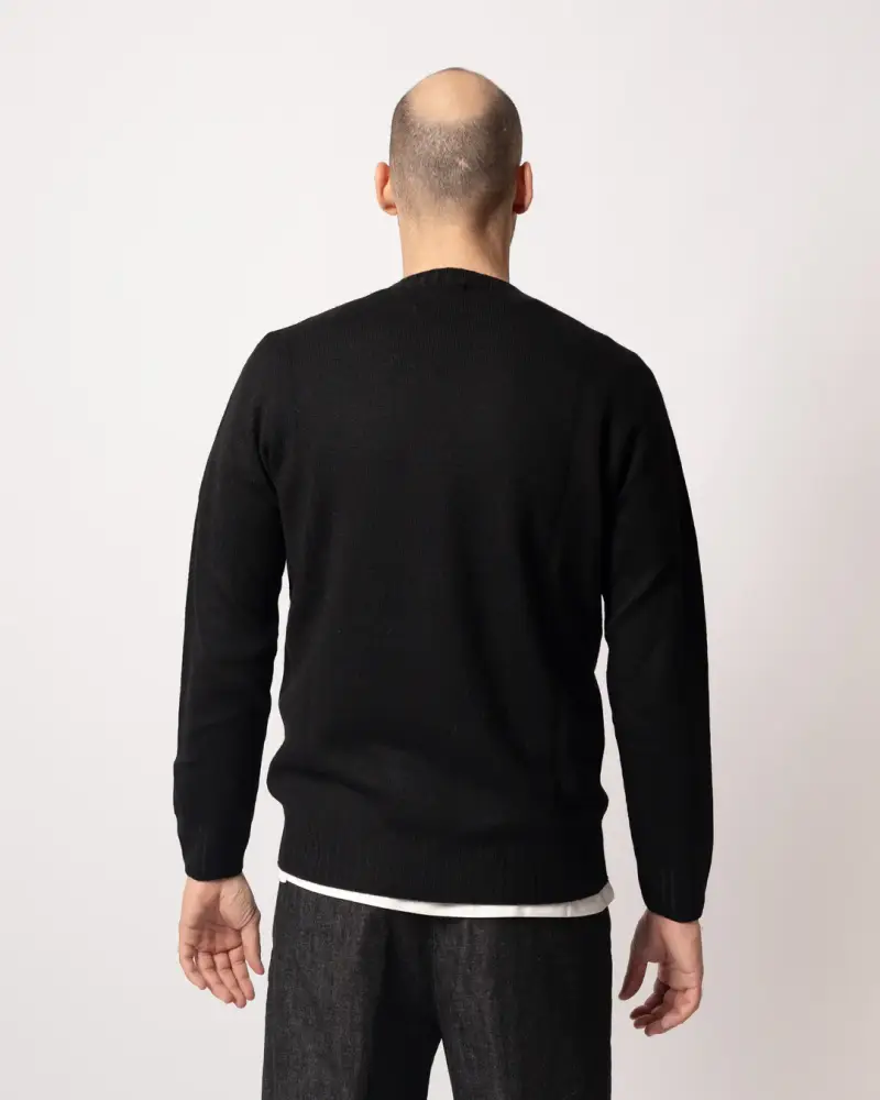 Maglia Collo Coste Nero miniatura 3