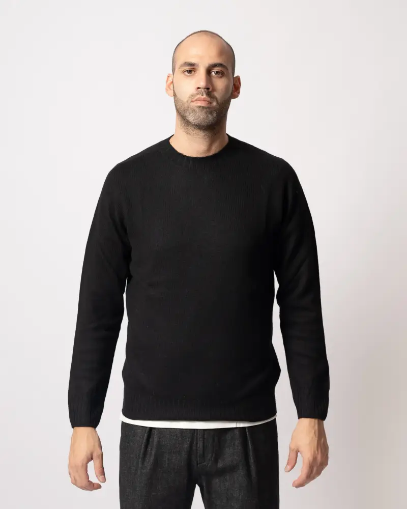 Maglia Collo Coste Nero