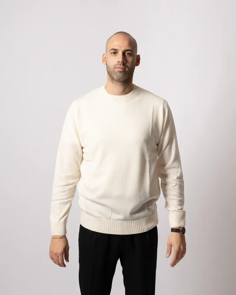 Maglia Lana Merinos Panna