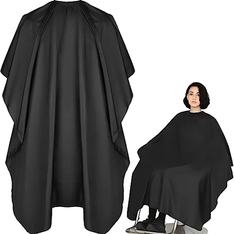 Retoo Mantella da parrucchiere professionale con chiusura con coulisse in nylon per donna Uomo Bambini Mantellina per taglio capelli taglia universale antispruzzo per taglio capelli