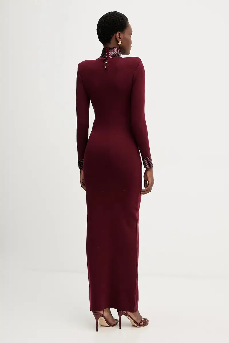 vestito con aggiunta di lana Monroe colore granata HL24-8110 miniatura 3