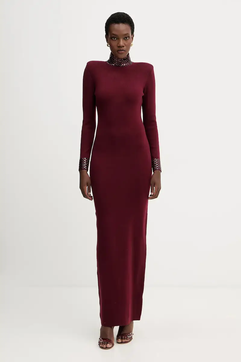 vestito con aggiunta di lana Monroe colore granata HL24-8110