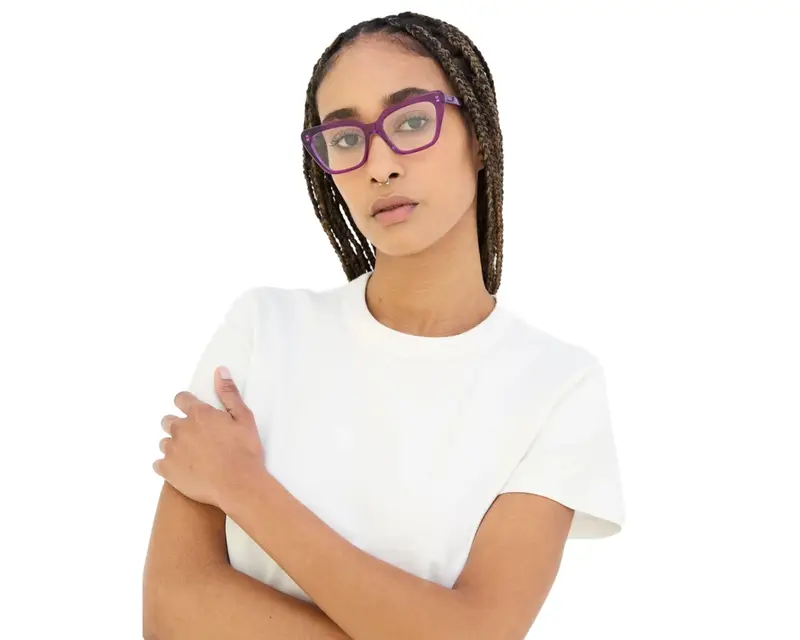 Retrosuperfuture Donna 05S Numero 122 Purple Montature da vista Acetato Viola Cat Eye miniatura 3