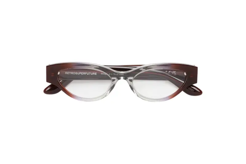 Donna 2VI NUMERO 147 SIDE FADE Montature da vista Acetato Bordeaux Cat Eye miniatura 2