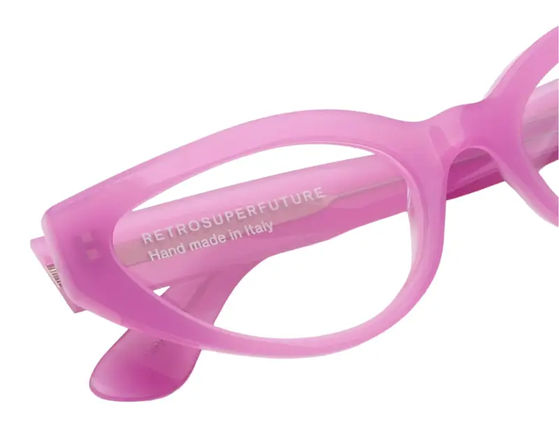 Retrosuperfuture Donna 4XP Numero 124 Pink Montature da vista Acetato Rosa Cat Eye miniatura 2