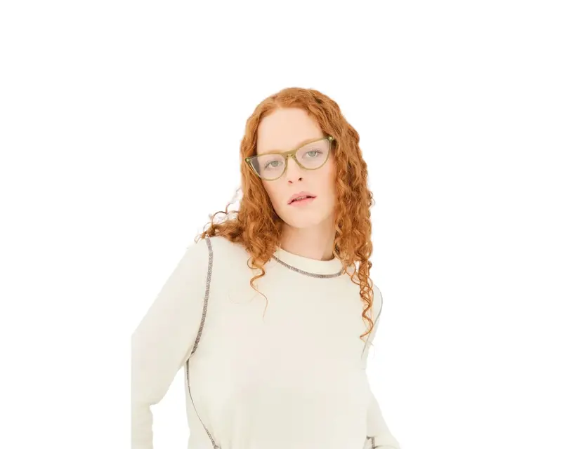 Retrosuperfuture Donna 6TG Numero 135 Mindless Montature da vista Acetato Giallo Cat Eye miniatura 3