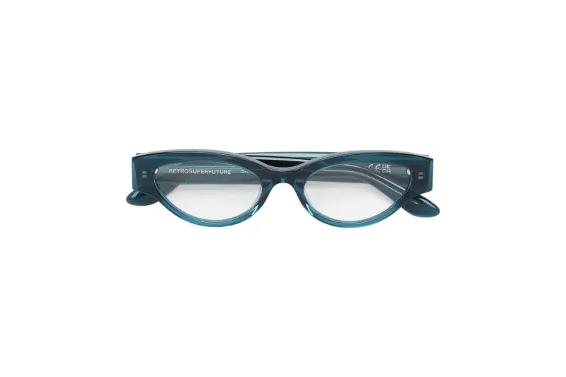 Donna BNG NUMERO 147 TEAL Montature da vista Acetato Blu Cat Eye miniatura 2