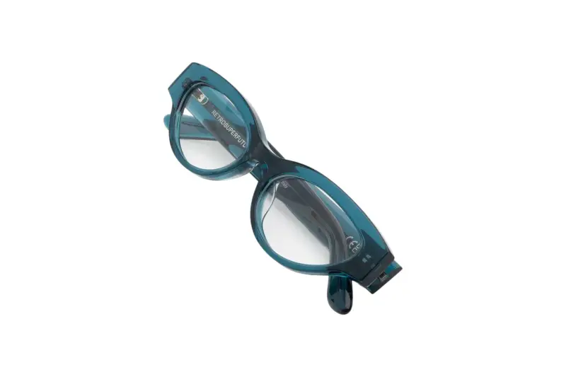 Donna BNG NUMERO 147 TEAL Montature da vista Acetato Blu Cat Eye miniatura 3