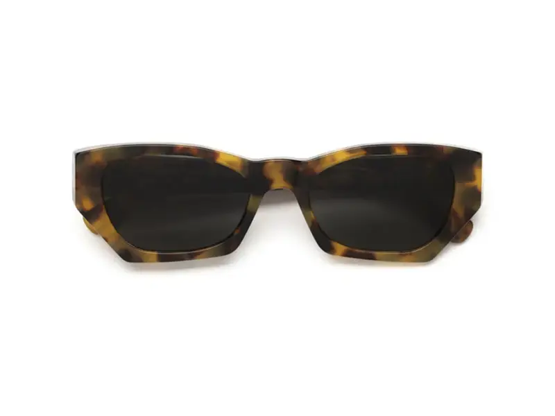 Unisex 0B0 Amata Spotted Havana Occhiali da sole Acetato Havana Nero Geometrica Normale miniatura 2