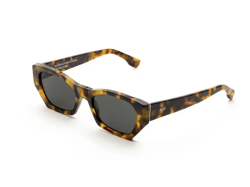 Unisex 0B0 Amata Spotted Havana Occhiali da sole Acetato Havana Nero Geometrica Normale
