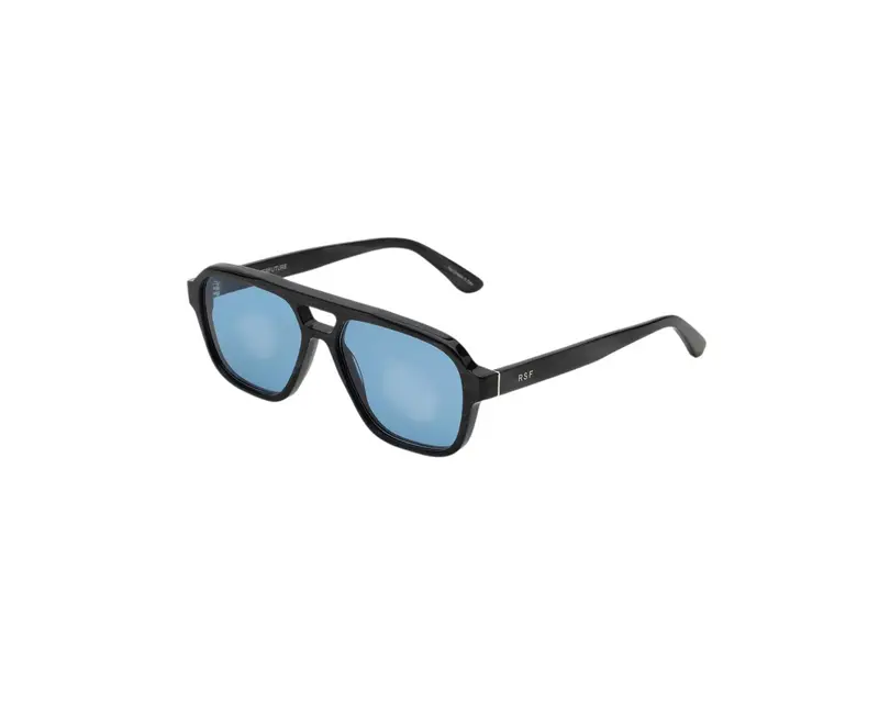 Retrosuperfuture Unisex 0JT Maneval Black Cat Occhiali da sole Acetato Nero Azzurro Squadrata Normale