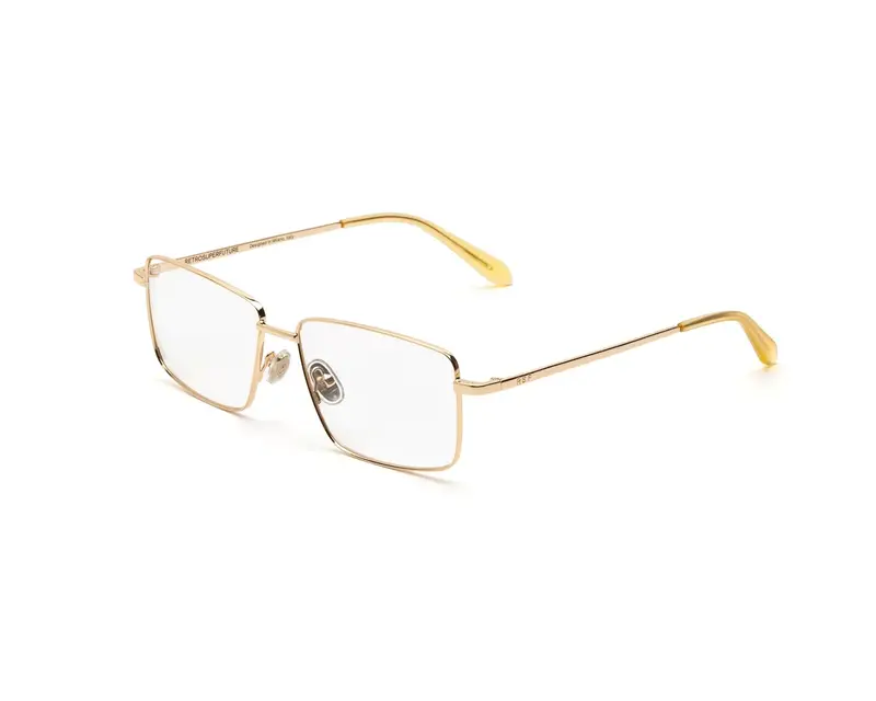 Retrosuperfuture Unisex 10D NUmero 139 Cremoso Montature da vista Metallo Oro  Squadrata