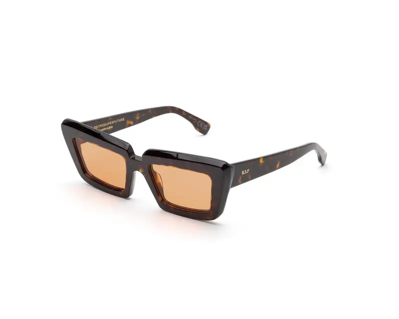 Retrosuperfuture Unisex 17M Coccodrillo meteorite Occhiali da sole Acetato Havana Marrone Squadrata Normale