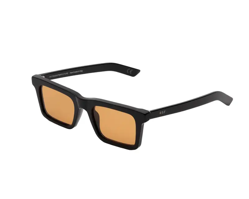 Retrosuperfuture Unisex 18E 1968 Refined Occhiali da sole Acetato Nero Marrone Squadrata Normale