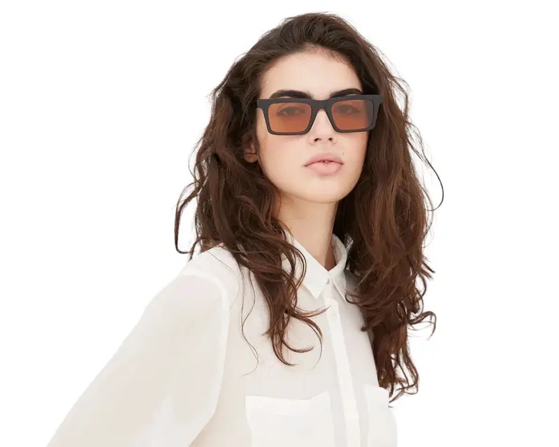 Retrosuperfuture Unisex 18E 1968 Refined Occhiali da sole Acetato Nero Marrone Squadrata Normale miniatura 3