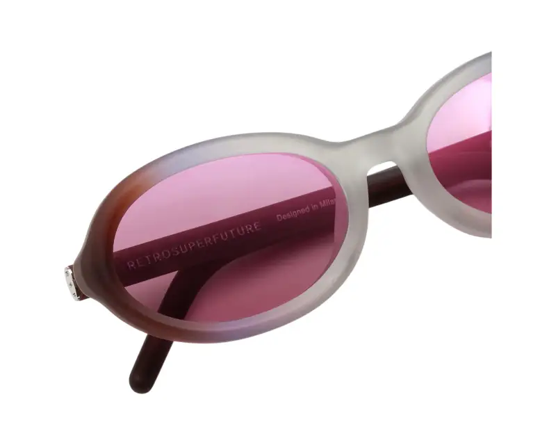 Unisex 1NW CHERRY SIDE FADE Occhiali da sole Acetato Bordeaux Rosa Geometrica Normale miniatura 3