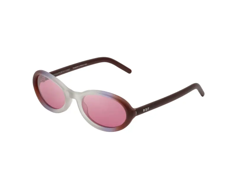 Unisex 1NW CHERRY SIDE FADE Occhiali da sole Acetato Bordeaux Rosa Geometrica Normale
