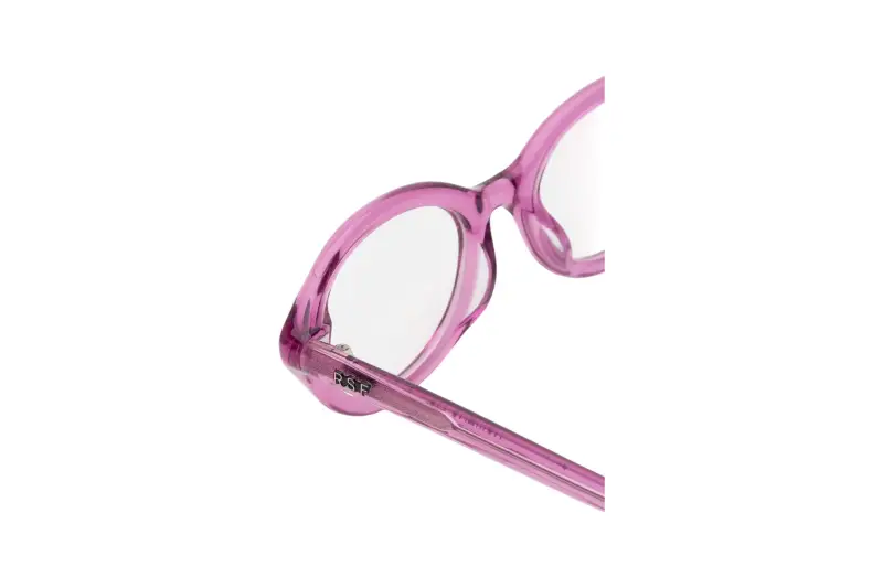 Unisex 2IX NUMERO 145 CARAMELLA Montature da vista Acetato Rosa Geometrica miniatura 3