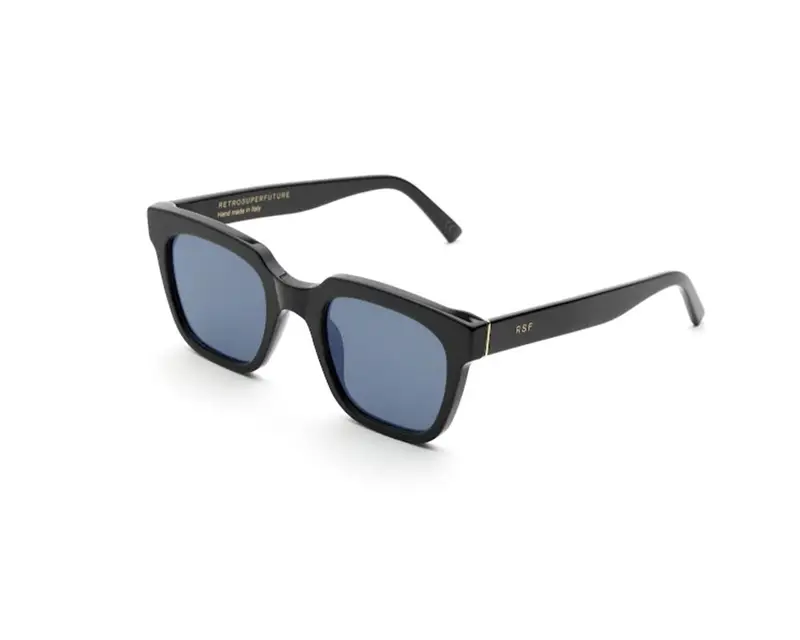Retrosuperfuture Unisex 3AK Giusto Azure Occhiali da sole Acetato Nero Azzurro Squadrata Normale