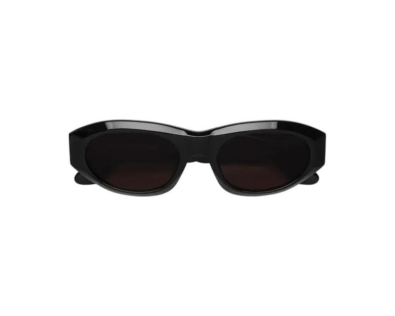 Unisex 3Q2 CINEMA BLACK Occhiali da sole Acetato Nero Nero Geometrica Normale miniatura 2