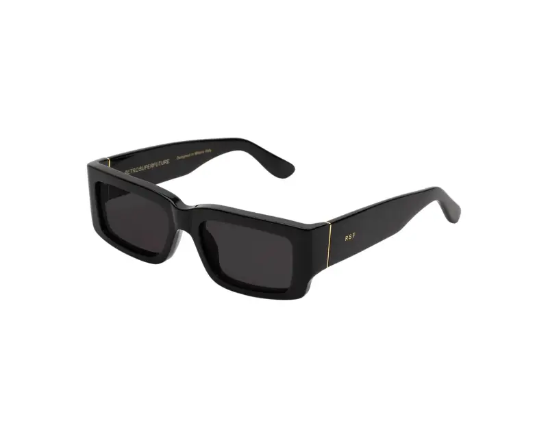 Unisex 47X NOTTE BLACK Occhiali da sole Acetato Nero Nero Squadrata Normale