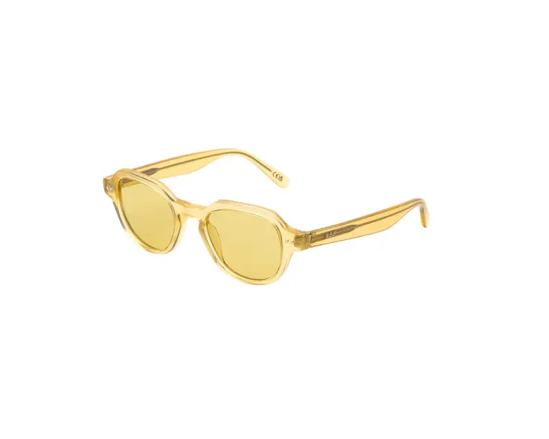 Retrosuperfuture Unisex 4AS Voce Cream Occhiali da sole Acetato Ambra Giallo Squadrata Normale