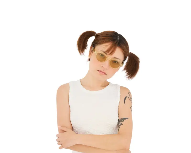 Retrosuperfuture Unisex 4AS Voce Cream Occhiali da sole Acetato Ambra Giallo Squadrata Normale miniatura 3