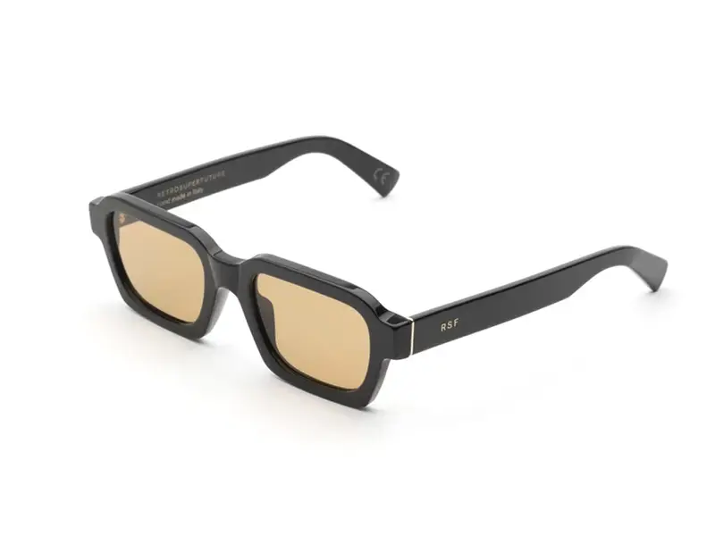 Retrosuperfuture Unisex 4KJ Caro Refined black Occhiali da sole Acetato Nero Marrone Squadrata Normale