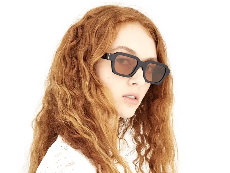 Retrosuperfuture Unisex 4KJ Caro Refined black Occhiali da sole Acetato Nero Marrone Squadrata Normale miniatura 2