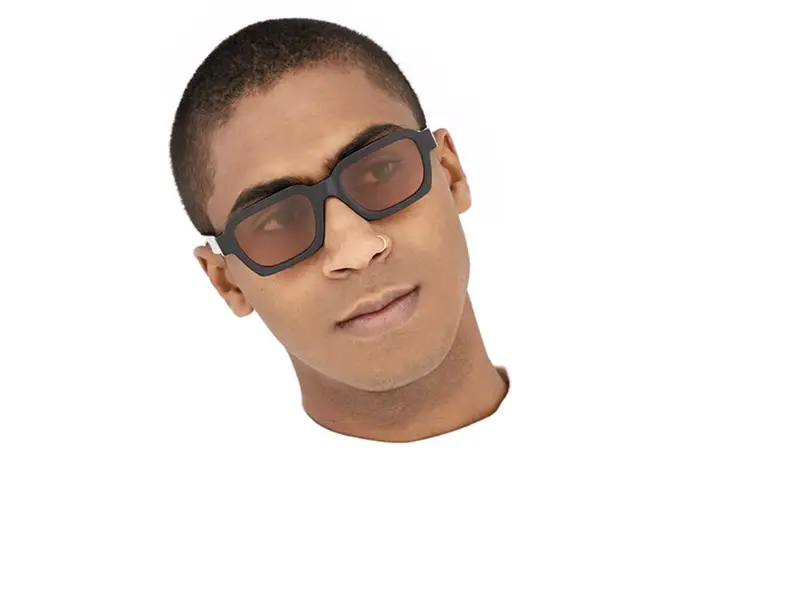 Retrosuperfuture Unisex 4KJ Caro Refined black Occhiali da sole Acetato Nero Marrone Squadrata Normale miniatura 3