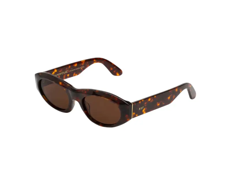 Unisex 6DF CINEMA BURNT HAVANA Occhiali da sole Acetato Havana Marrone Geometrica Normale
