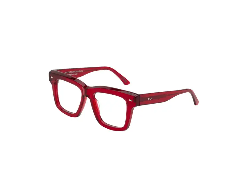 Retrosuperfuture Unisex 6LX Numero 116 Mattone Montature da vista Acetato Rosso  Squadrata