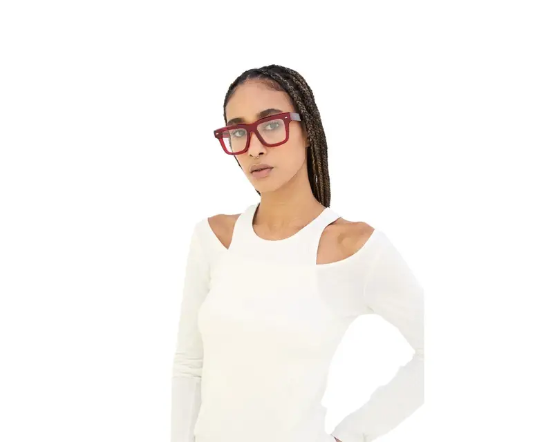 Retrosuperfuture Unisex 6LX Numero 116 Mattone Montature da vista Acetato Rosso Squadrata miniatura 3