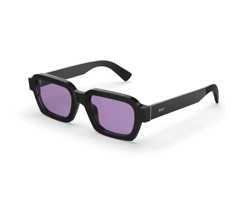 Retrosuperfuture Unisex 7C7 Caro Purple Occhiali da sole Acetato Nero Viola Squadrata Normale