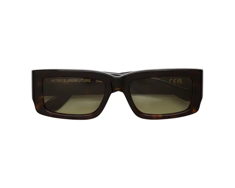 Unisex 7IO NOTTE HAVANA Occhiali da sole Acetato Havana Verde Squadrata Normale miniatura 2