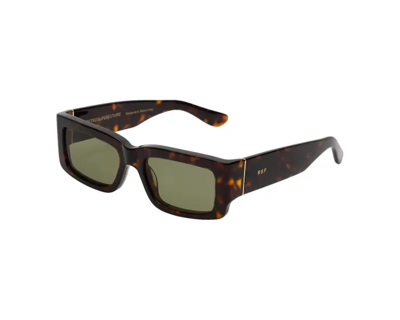 Unisex 7IO NOTTE HAVANA Occhiali da sole Acetato Havana Verde Squadrata Normale