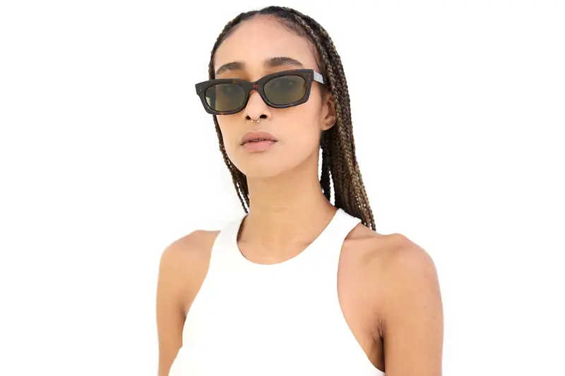 Retrosuperfuture Unisex 85Z Ambos 3627 Occhiali da sole Acetato Havana Verde Squadrata Normale miniatura 3