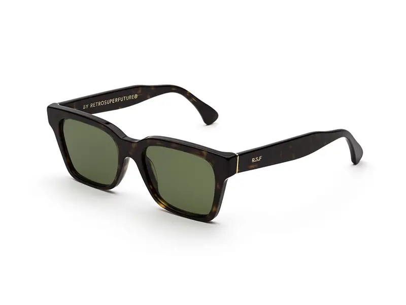Retrosuperfuture Unisex 88U America 3627 Green havana Occhiali da sole Acetato Havana Verde Squadrata Normale