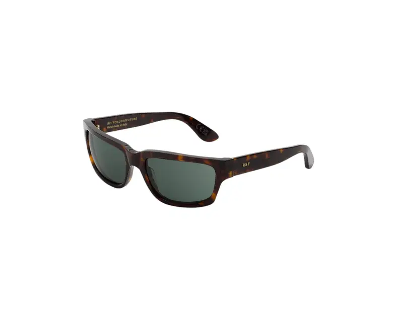 Retrosuperfuture Unisex 8HQ Thelonius 3627 Occhiali da sole Acetato Havana Verde Squadrata Normale