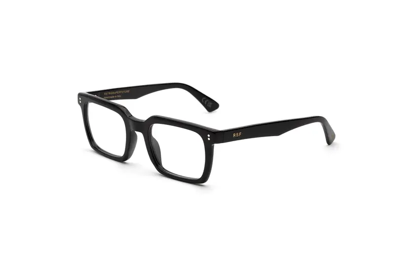 Retrosuperfuture Unisex 8JD Secolo optical Nero Montature da vista Acetato Nero  Squadrata