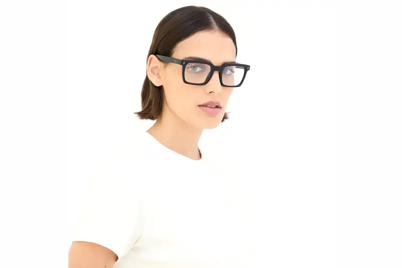 Retrosuperfuture Unisex 8JD Secolo optical Nero Montature da vista Acetato Nero Squadrata miniatura 3