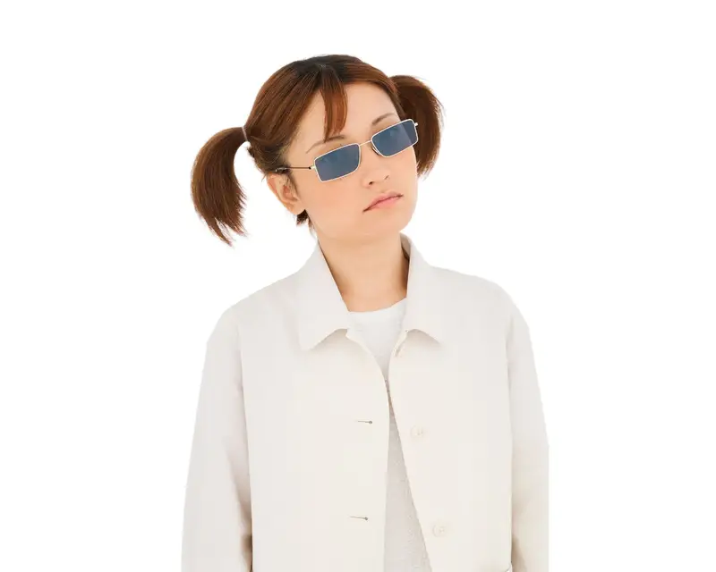 Retrosuperfuture Unisex 9K0 Chopper Light blue Occhiali da sole Metallo Argento Blu Squadrata Normale miniatura 3