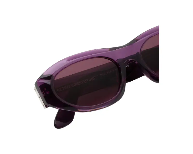 Unisex 9KH CINEMA MELANZANA Occhiali da sole Acetato Viola Viola Geometrica Normale miniatura 3
